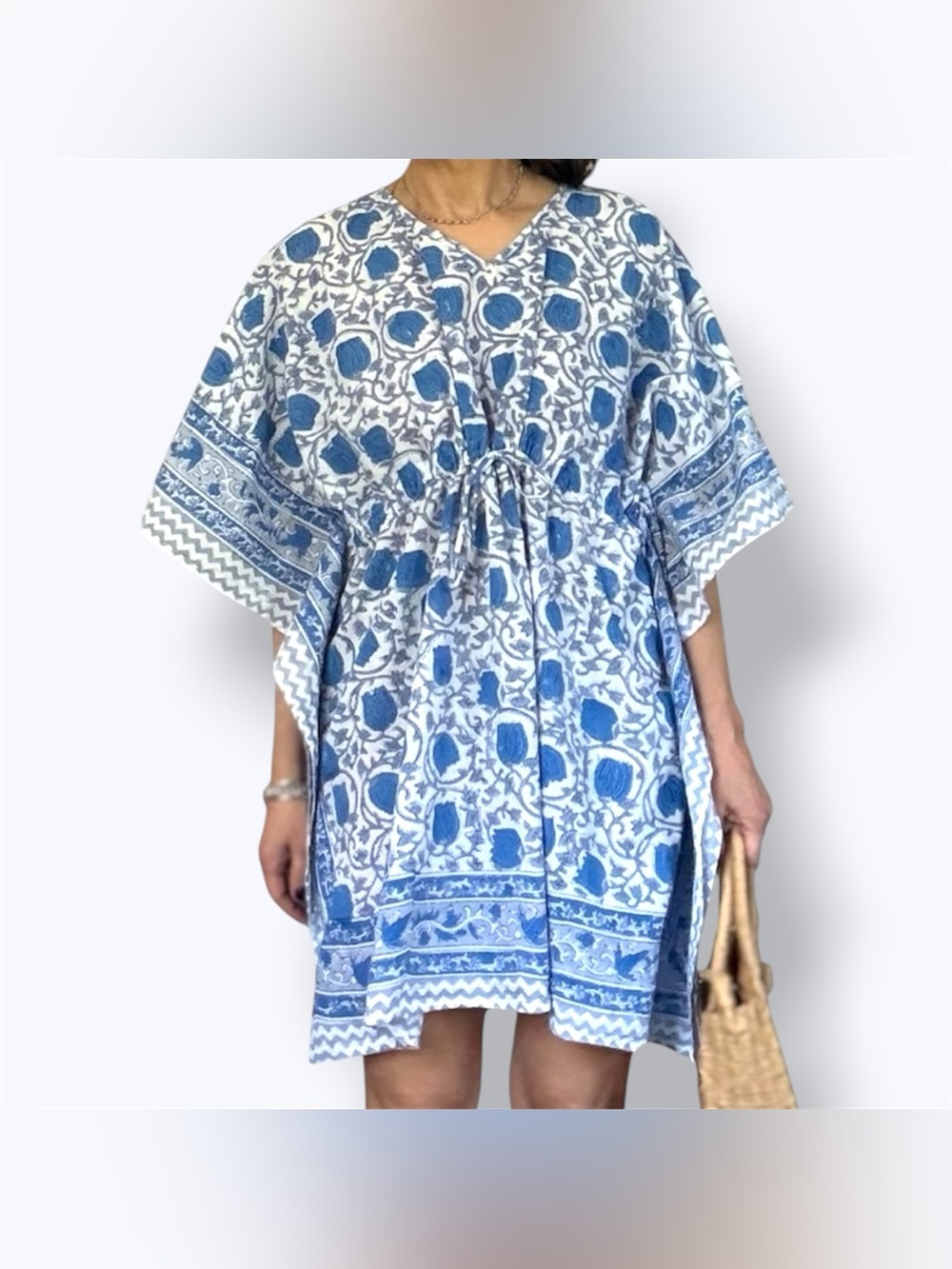 Sevya Handmade Cotton Block Print Beach Coverup
